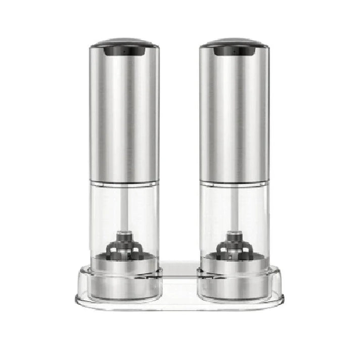 Lisslune | Automatic rechargeable salt and pepper mill duo with adjustable grind settings and integrated LED light