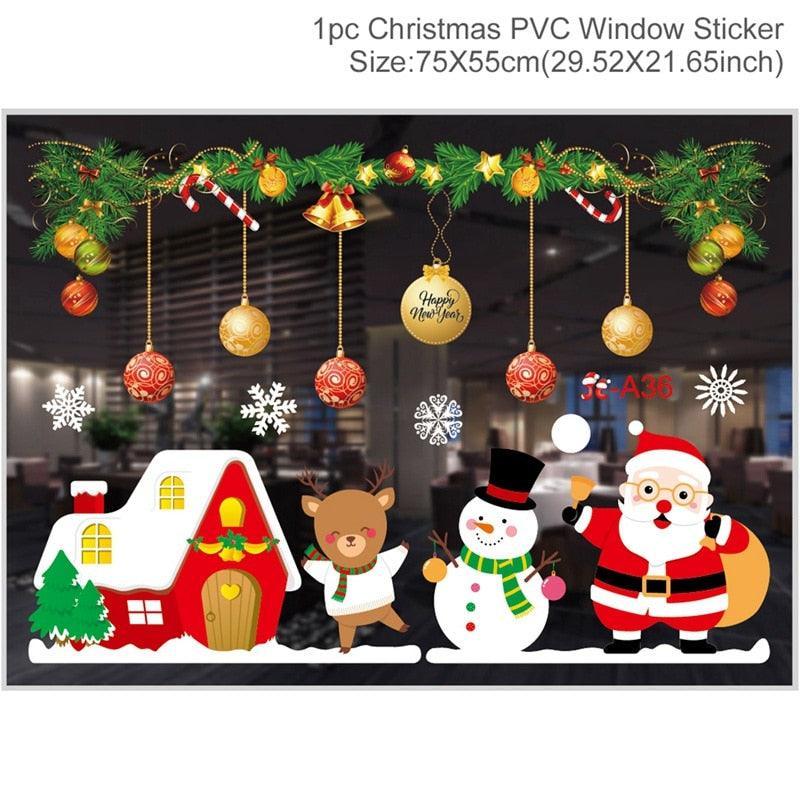 Lisslune | Festive Holiday Party Sticker Set: Christmas & New Year Wall and Window Decoration