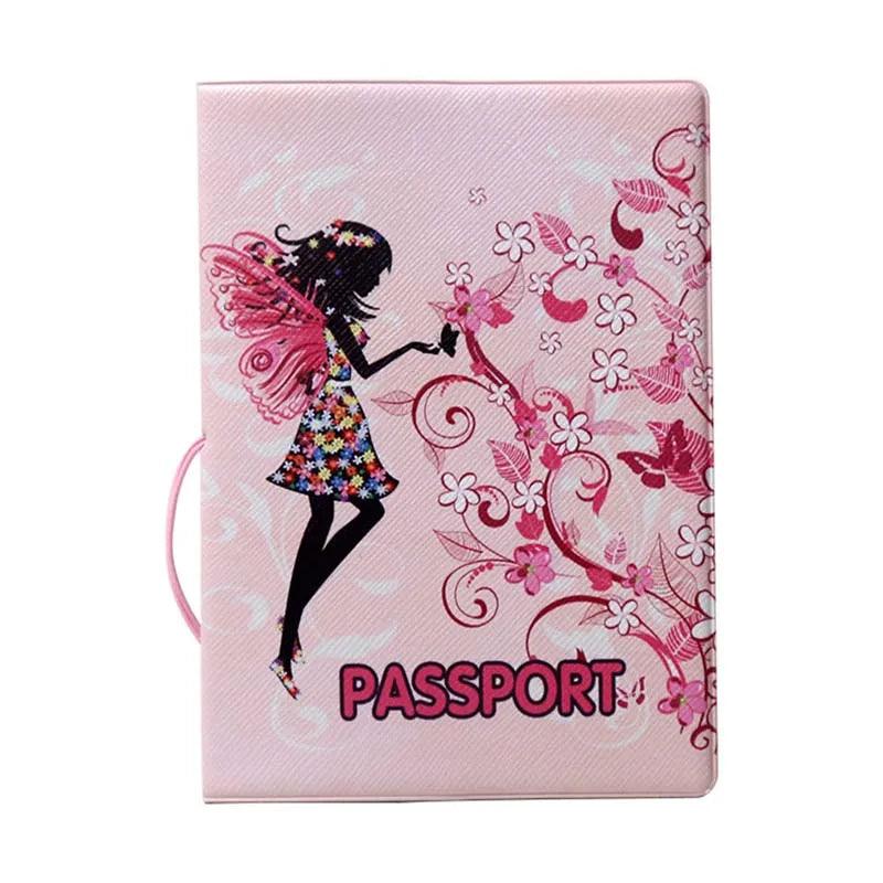 Lisslune | Chic 3D Printed Passport Holder with Card Slots and Synthetic Leather Texture