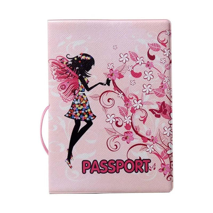 Lisslune | Chic 3D Printed Passport Holder with Card Slots and Synthetic Leather Texture