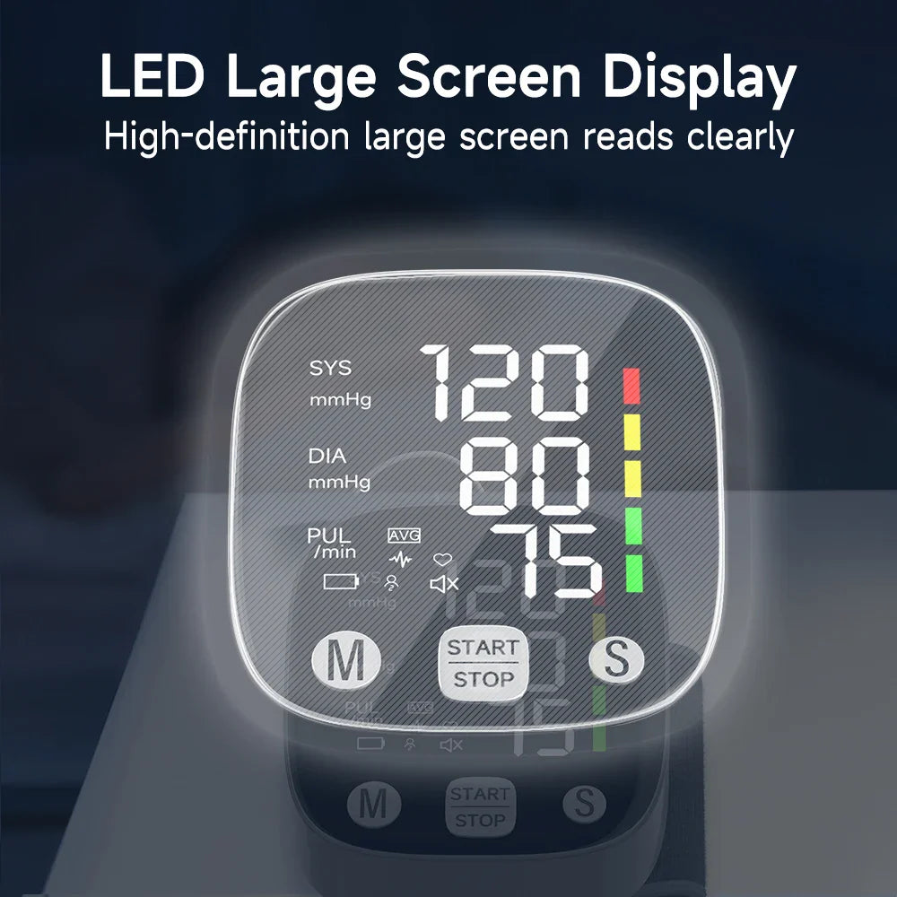 Lisslune | Rechargeable LED Wrist Blood Pressure Monitor with Voice Function – HeartGuard