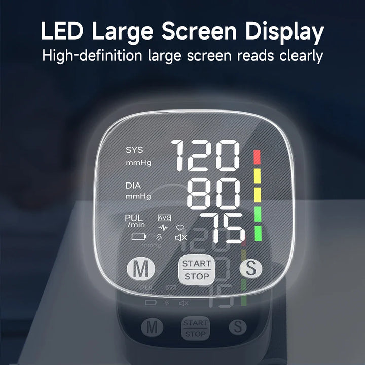 Lisslune | Rechargeable LED Wrist Blood Pressure Monitor with Voice Function – HeartGuard