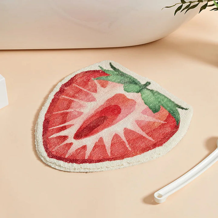 Rynx | Sweet Print Fruit Bathroom Mat Cartoon Bathroom Mat Bedside Rug Soft Living Room Rug Area Floor Cushion Kawaii Home Decor