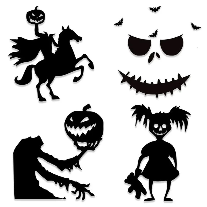 Rynx | New Halloween Decoration, Skull, Pumpkin, Halloween Horror Door Sticker, Felt Wall Stickers, Room Decoration