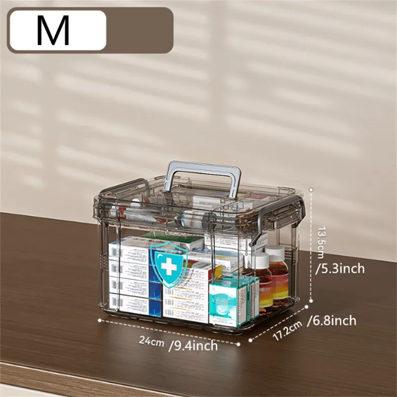 Rynx | Multifunctional Plastic All-in-One Medical Organizer - Transparent Waterproof Medical Storage Box, Medication Container