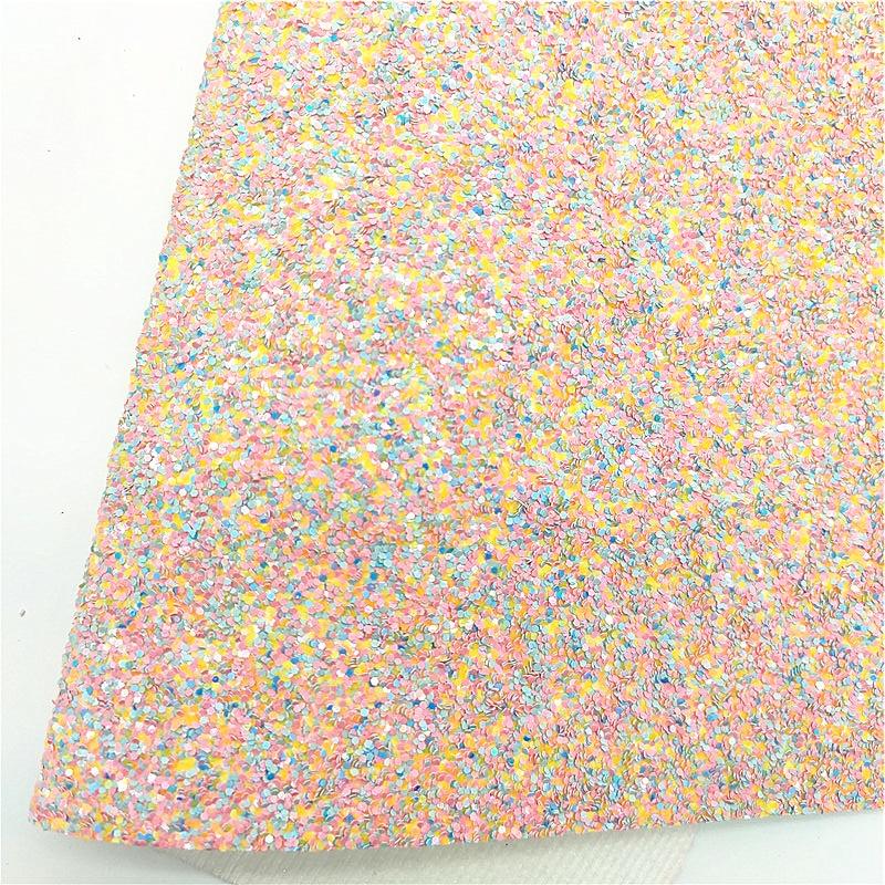Lisslune | Sparkling Easter Synthetic Leather Craft Sheets - Assorted Glitter in Pink, Yellow and Mint