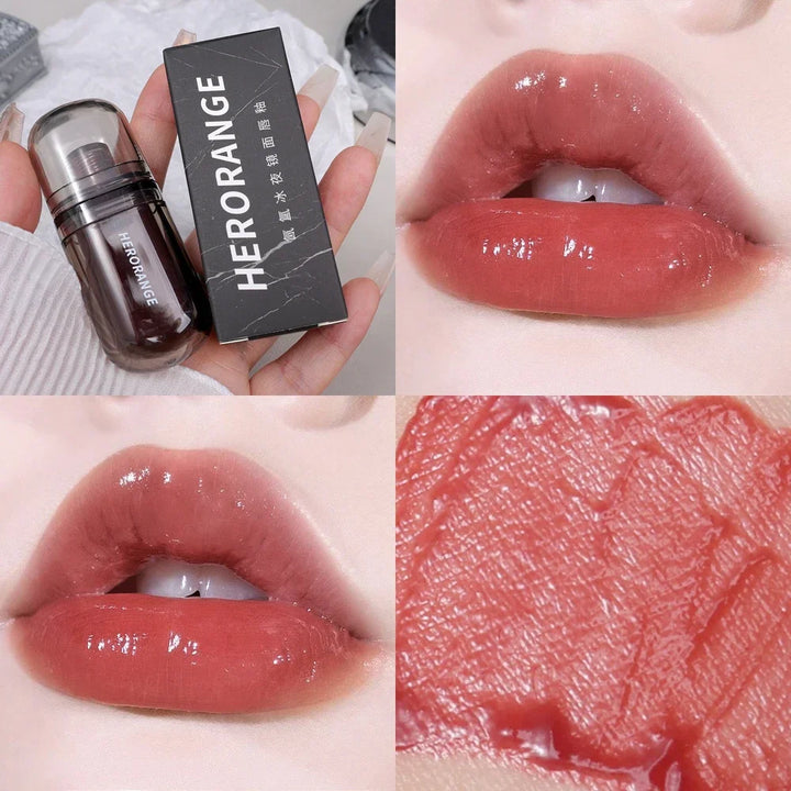 Rynx | Mirror Jelly Glass Lip Gloss Moisturizing, non-sticky Lip Tint Lip Plumper Mirror Water Liquid Lipstick Women Makeup Cosmetics
