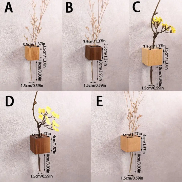 Lisslune | Wooden Magnetic Flower Tube Vase