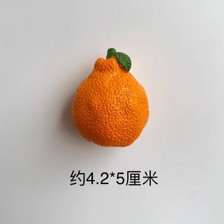 Rynx | Creative 3D Fruit Magnets Orange Refrigerator Magnet Apples Refrigerator Persimmon Stickers Living Room Door Decor