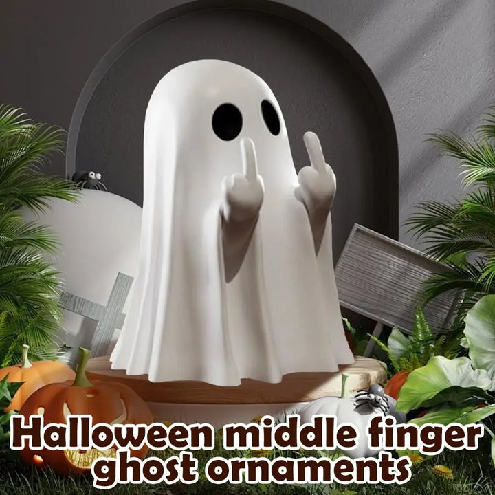Rynx | Halloween Middle Finger Ghost Decoration Cute Ghost Statue For Home Fireplace Decor Smooth Surface Enhance Festive Atmosphere