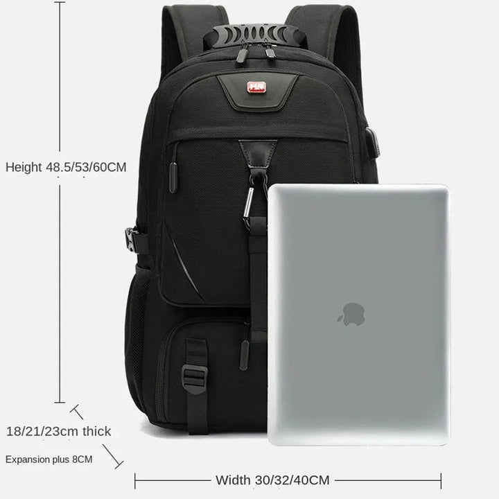 Lisslune | Tech Trek Pro 50-80L – The Ultimate Backpack with USB Charging Port | Durable & Spacious