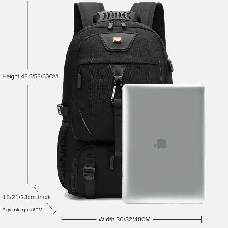 Lisslune | TechTrek Pro Explorer Backpack with USB Port – 50L-80L Travel Capacity