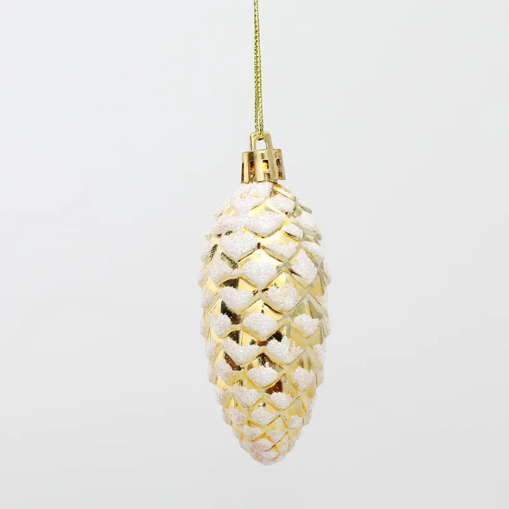Rynx 5 pieces Christmas painted pine cone balls hanging ornaments Merry Christmas tree decoration for home Xmas ornament gift Navidad