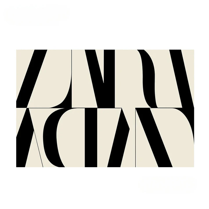 Rynx | Modern Minimalist Living Area Large Rugs Black White Bedroom Nightstand Rug Irregular Geometric Pattern Rugs IG Rug