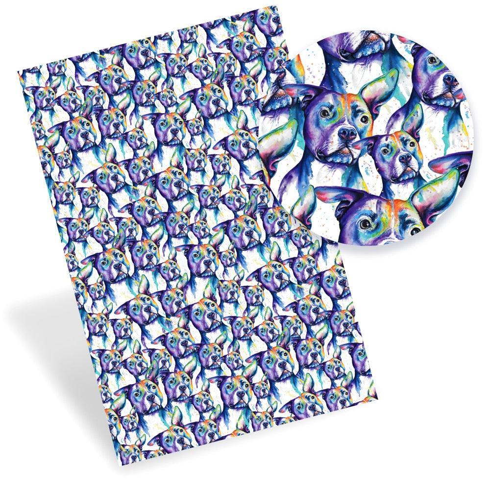 Lisslune | Artistic Synthetic Leather Craft Sheets with Playful Pet Patterns - DIY Creative Kit