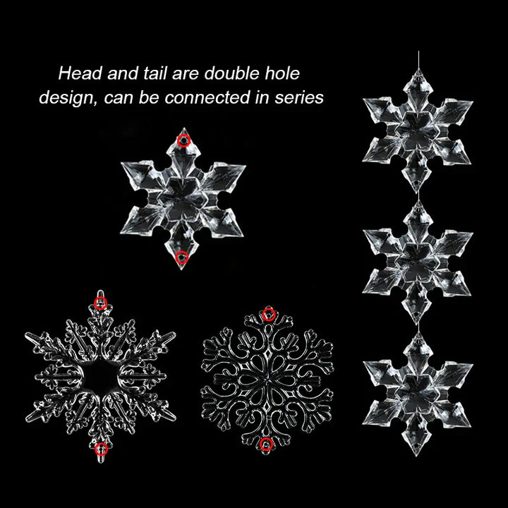 Rynx | 3 Piece Christmas Acrylic Snowflake Ornaments Transparent Xmas Tree Hanging Decorations Christmas Decorations for Home New Year