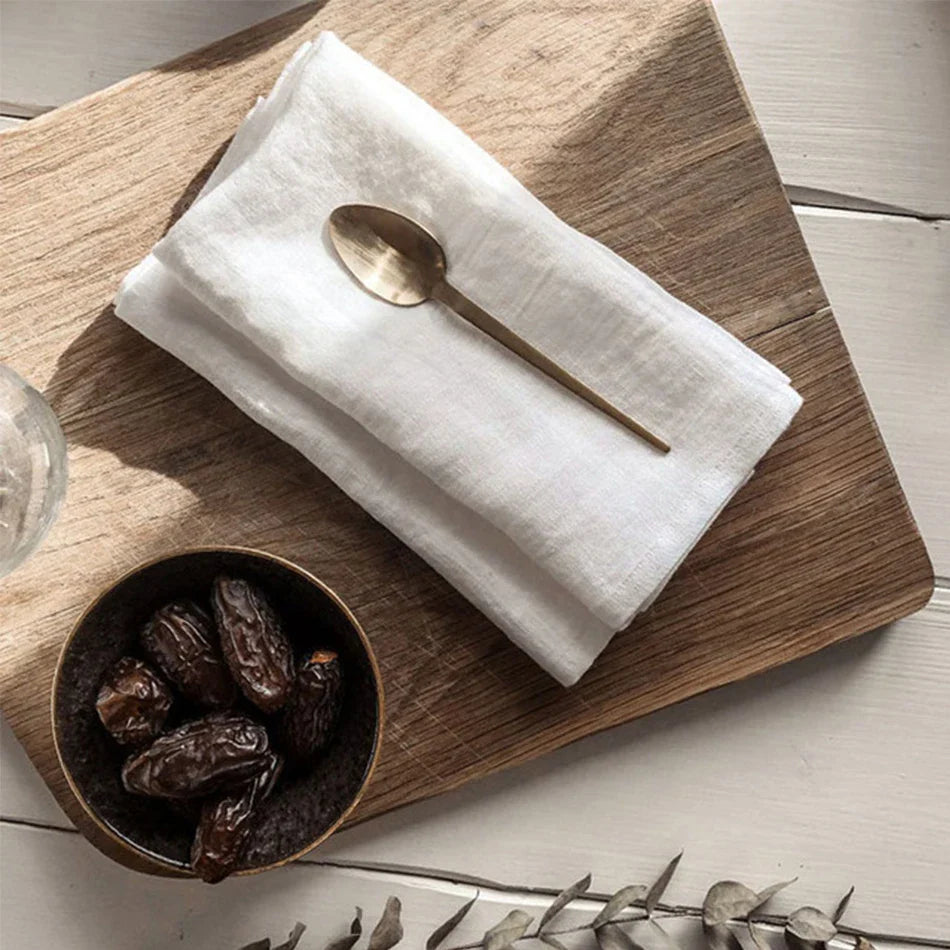 Rynx | 12PCS pure linen table napkins, 40x40cm sage green soft comfortable tea towel, square napkin for wedding dinner party decoration