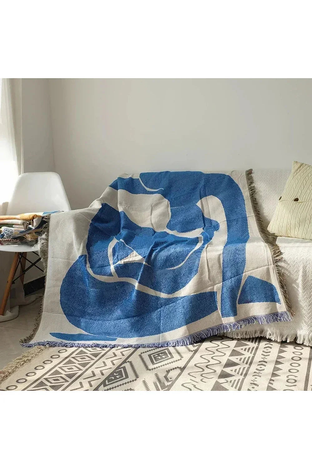 Lisslune | Abstract Blue Muse Blanket