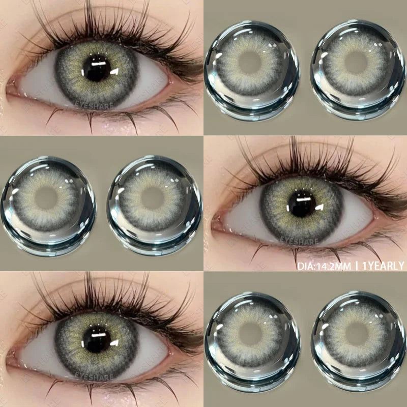 Rynx | 1 Pair Brown Natural Eye Lenses Color Contact Lenses for Eyes Green Lenses Blue Eye Contacts Annual Cosmetic Gray Pupils