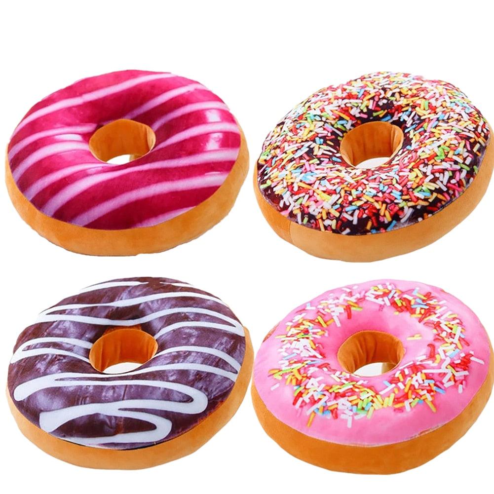 Lisslune | Delightful 12-piece 3D donut plush cushion collection for cozy comfort