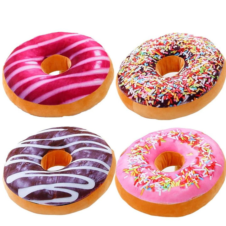 Lisslune | Delightful 12-piece 3D donut plush cushion collection for cozy comfort