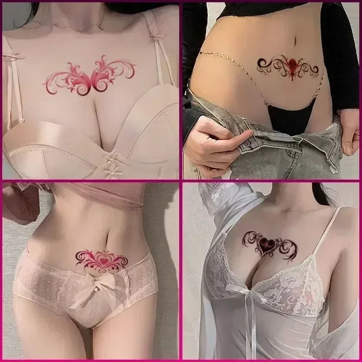 Rynx | 6-Piece Waterproof Tattoo Sticker Set Long-lasting Artificial Tattoo Girls 3D Artificial Sex Womb Tattoo for Women Temporary Abdomen섹스타투스티커 Product