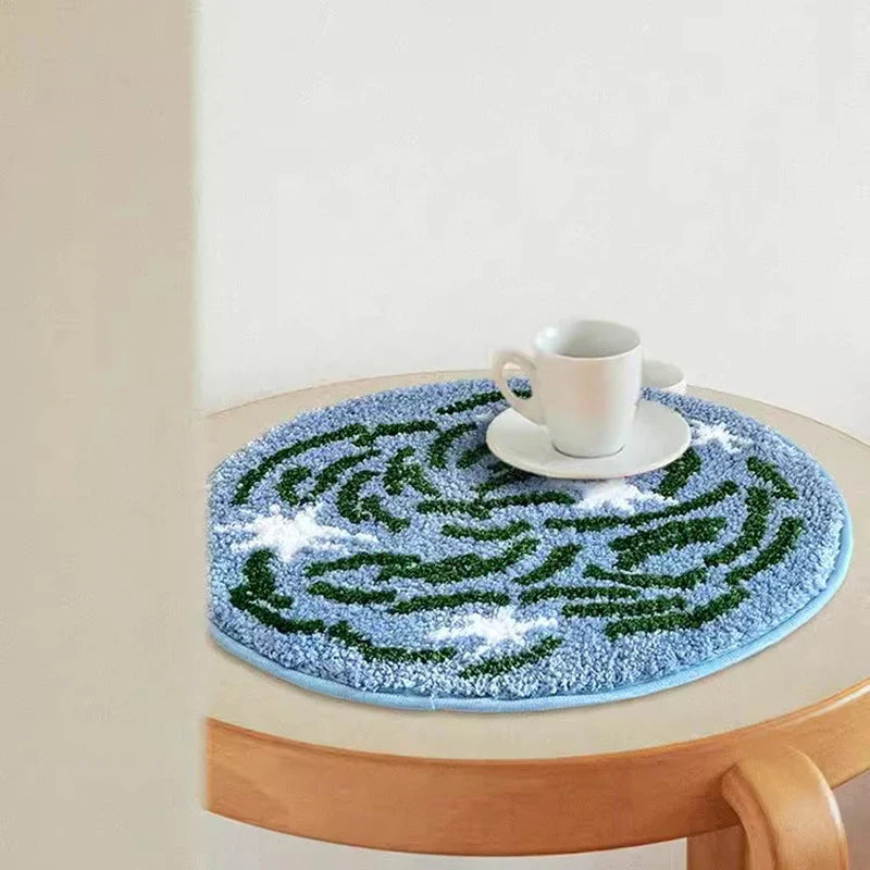 Rynx | Scenic Tufting Glossy Lake Bathroom Mat Soft Cushion Underpad Bedroom Rug Floor Mat Aesthetic Home Decor