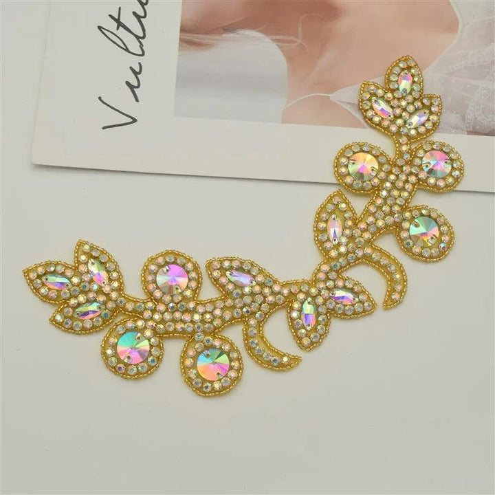 Lisslune | Shining Silver Rhinestone Flower Appliqué: Elegant Fashion Upgrade Accessory