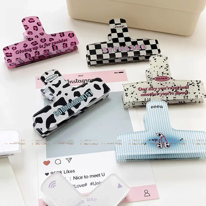 Rynx | 1pcs Kitchen Magnetic Plastic Bag Clips Ziplock Refrigerator Message Notes Strips Magnet Stickers Photo Home Sealing Clip