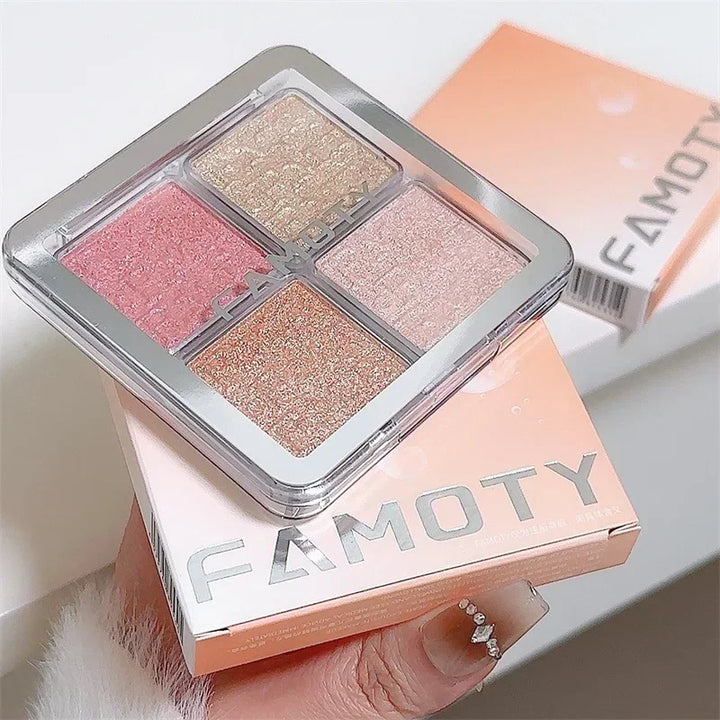 Rynx | 4 Colors Diamond Highlighter Powder Palette Glitter Face Contour Brighten Makeup Shine Ultra-concentrated Illuminate Cosmetics