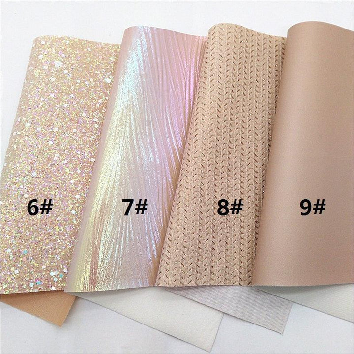 Lisslune | Leopard Print Glitter Lace Synthetic Leather Craft Sheets - Ultimate DIY Creations Kit