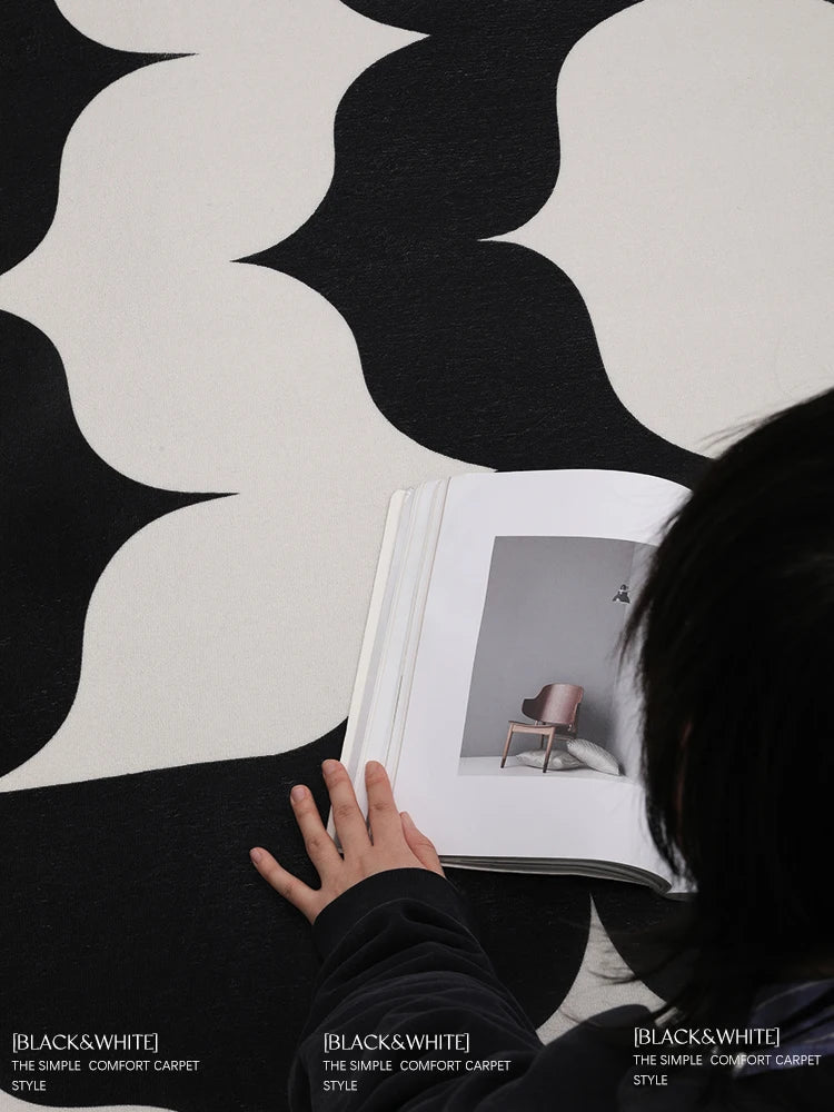 Rynx | Luxury Fashion Minimalist Living Room Carpet Abstract Art Easy to Clean lint-free Carpet Home Decor 패션 러그 модный ковер Tapis Rug