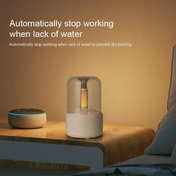 Lisslune | Retro Aroma Diffuser with Night Light - USB Essential Oil Air Humidifier for Home and Office