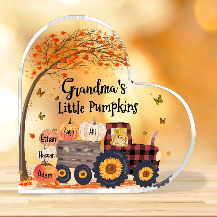 Rynx | Hand print grandmother print acrylic heart plaque grandmother birthday gifts son for grandmother keepsake bedroom table desk decor