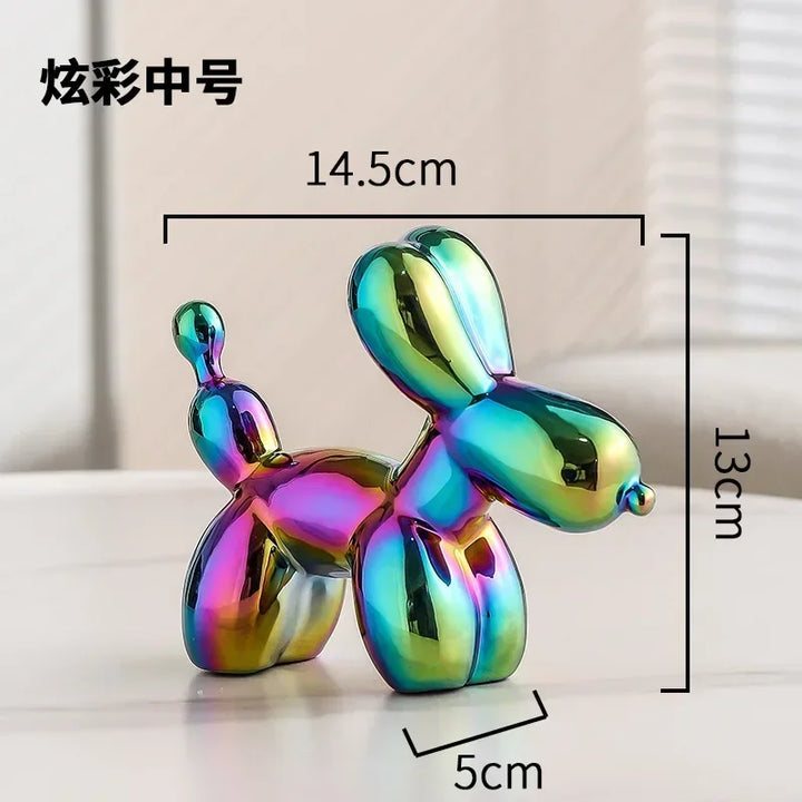 Lisslune | Nordic Ceramic Balloon Dog Sculpture Gold Animal Decorations Statue Living Room Ornaments Creative Desktop Ornament Home Decor