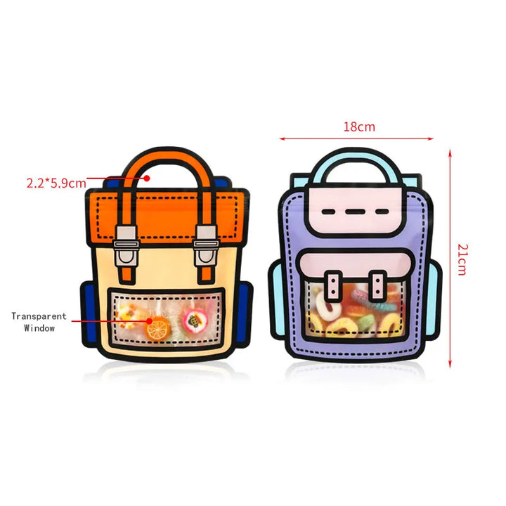 Lisslune | 50pcs Creative 2D Cartoon Schoolbag