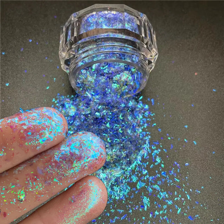 Rynx | 1jar Plating Aurora Chrome Nail Powder High Gloss Moonlight Mirror Fine Glitter Pigment Aurora Pearl Rub Dust Chrome Nails