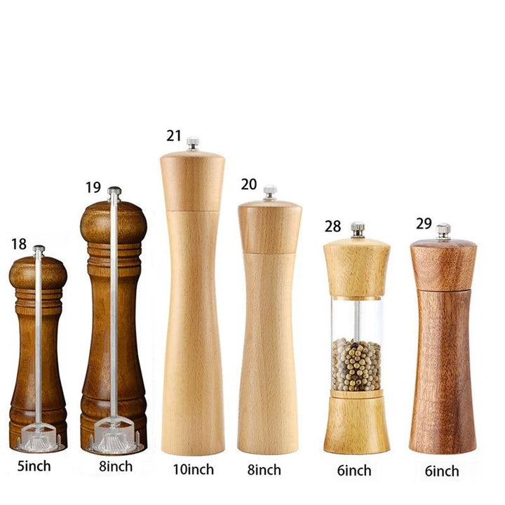 Lisslune | Elegant adjustable salt and pepper mill set made of solid wood for outdoor dining