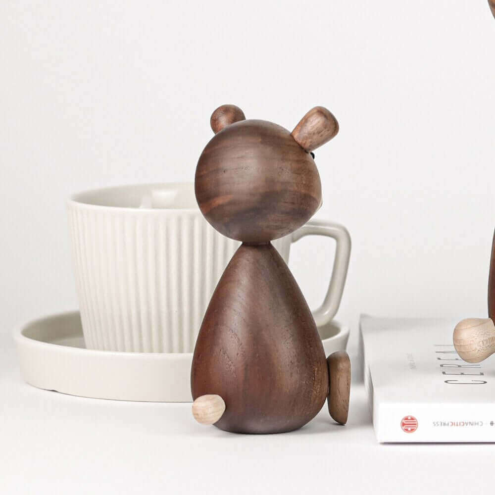 Lisslune | WoodlandWhimsy – Legend Bear Wooden Figure with Minimalistic Charm