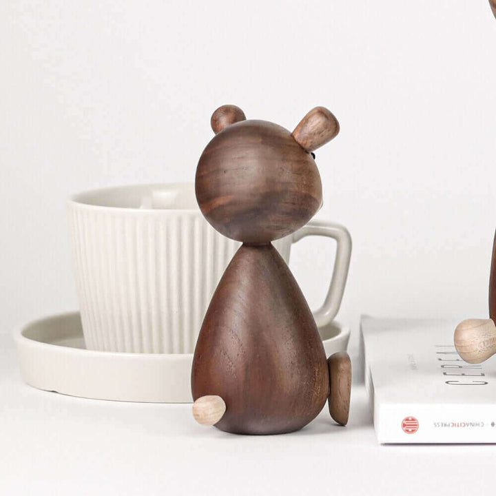 Lisslune | WoodlandWhimsy – Legend Bear Wooden Figure with Minimalistic Charm