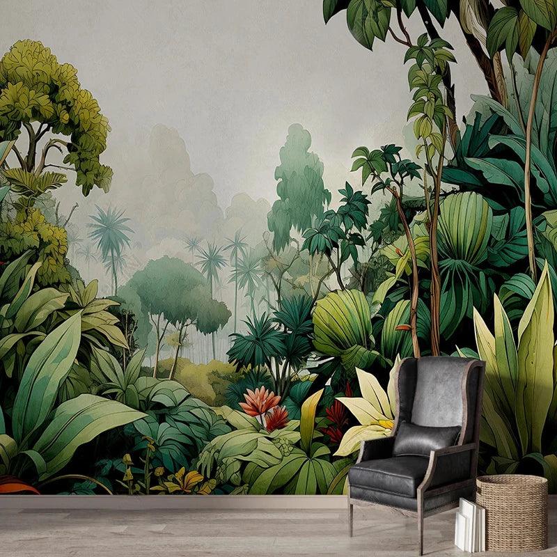 Lisslune | Tropical Harbor Handmade Rainforest Wall Mural