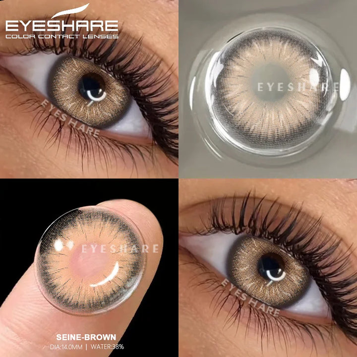 Rynx | 1 Pair of Contact Lenses in Natural Color for the Eyes Fashion Blue Lenses Gray Pupils Brown Lenses Annual Cosmetic Green Lenses