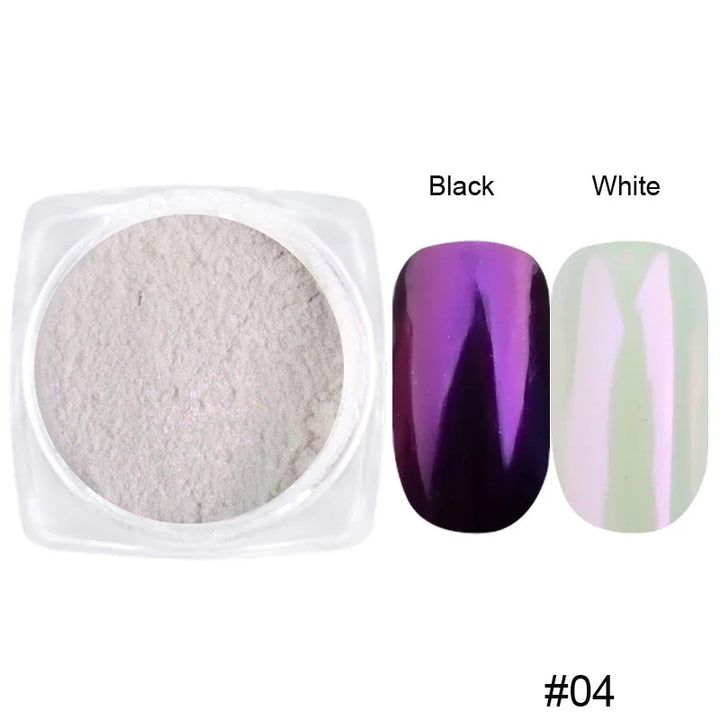Rynx | 1jar Plating Aurora Chrome Nail Powder High Gloss Moonlight Mirror Fine Glitter Pigment Aurora Pearl Rub Dust Chrome Nails