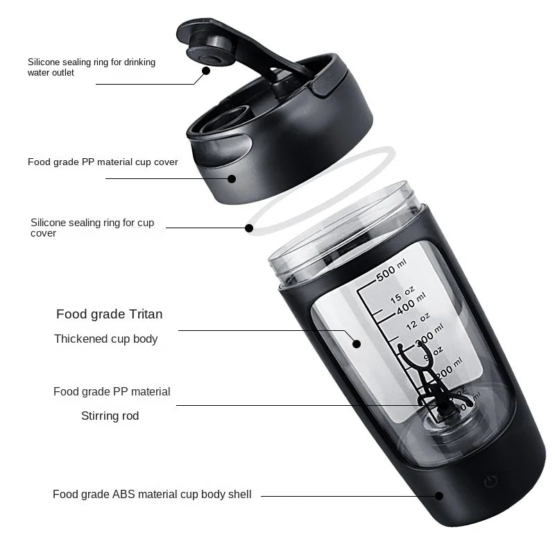 Lisslune | Electric Portable Protein Shaker 650ml | FITMIX