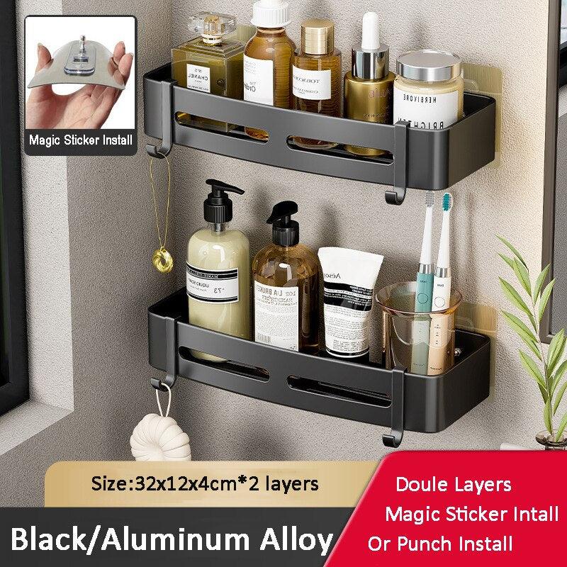 Lisslune | Stylish Aluminum Corner Shelf without Drilling for Easy Installation