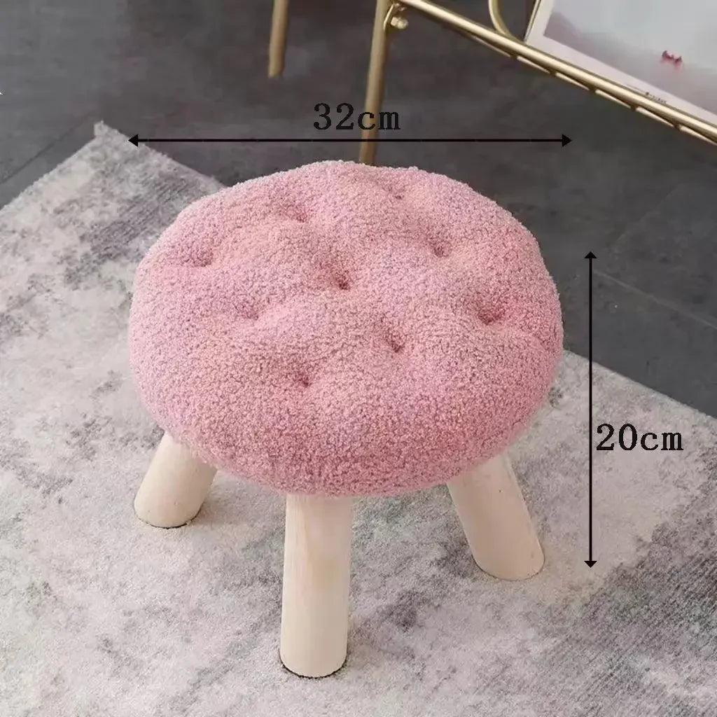 Rynx | Cookie small stool soft seat girls heart bedroom solid wood bench living room children's shoe changing stool furniture