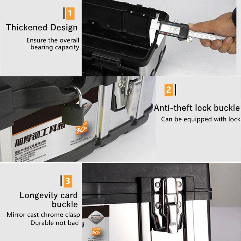 Lisslune | Heavy-Duty Stainless Steel Tool Storage Box for Professionals