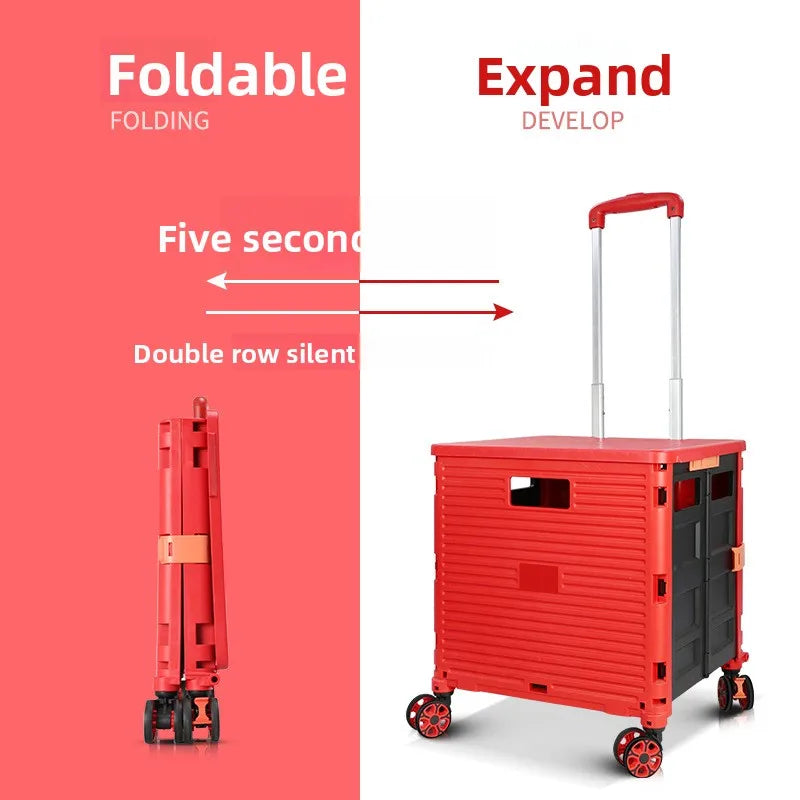 Lisslune | Folding Shopping Trolley with Silent Wheels – EasyCart