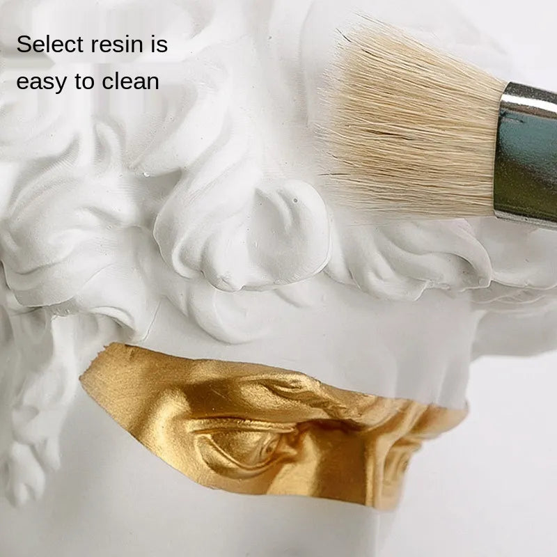 Lisslune | Statues for decoration, 15 cm, David, coffee table, home decoration, ornaments, bust of a room made of plaster, white resin, decorative art sculpture