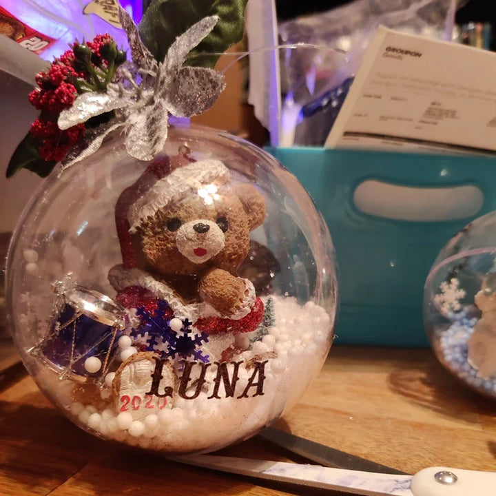 Rynx 4-10CM Christmas Transparent Ball Plastic Fillable Bauble Xmas Tree Hanging Ornaments Decoration for Home Wedding Party Gift Box
